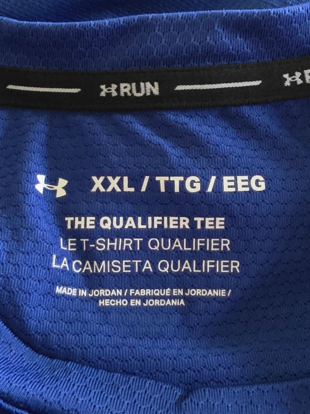 Under Armour Qualifier HexDelta Running Shirt XXL Blue Mesh Back Raglan Tee - Picture 6 of 11